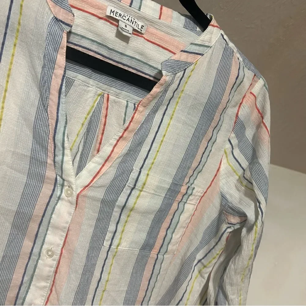J.Crew Mercantile Striped Tie-sleeve button-up shirt